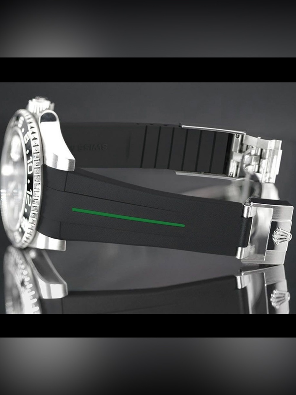 (Like New) Rubber B | SWISS-MADE Rubber Strap + Clasp for Rolex GMT II